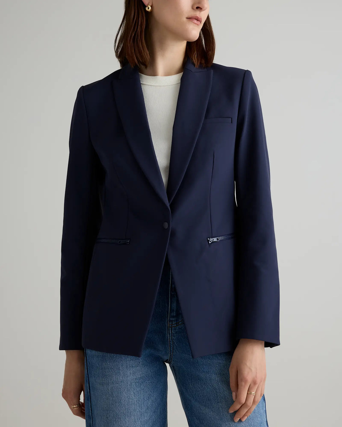 Scuba Single-Breasted Convertible Blazer - US 0146