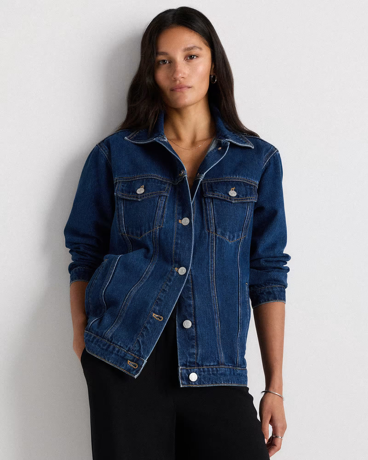 100% Organic Cotton Oversized Denim Jacket - US 4620
