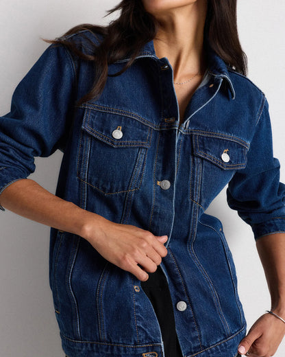 100% Organic Cotton Oversized Denim Jacket - US 4620