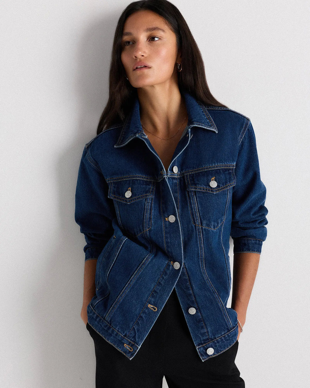 100% Organic Cotton Oversized Denim Jacket - US 4620