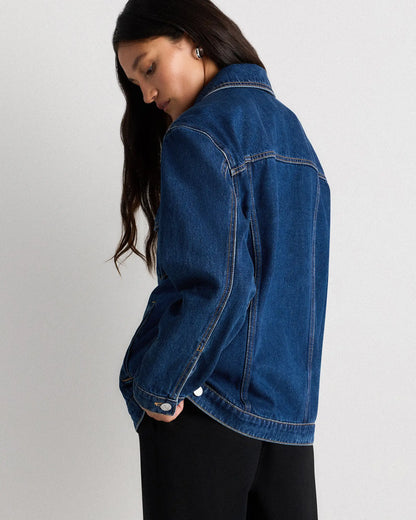 100% Organic Cotton Oversized Denim Jacket - US 4620