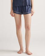 100% Washable Silk Pajama Short with Piping - US 4258