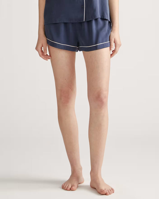 100% Washable Silk Pajama Short with Piping - US 4258