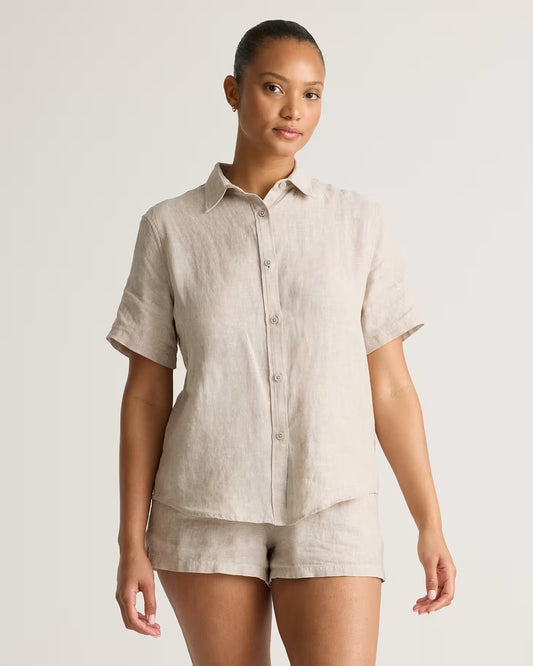 100% European Linen Shorts Pajama Set - US 0516