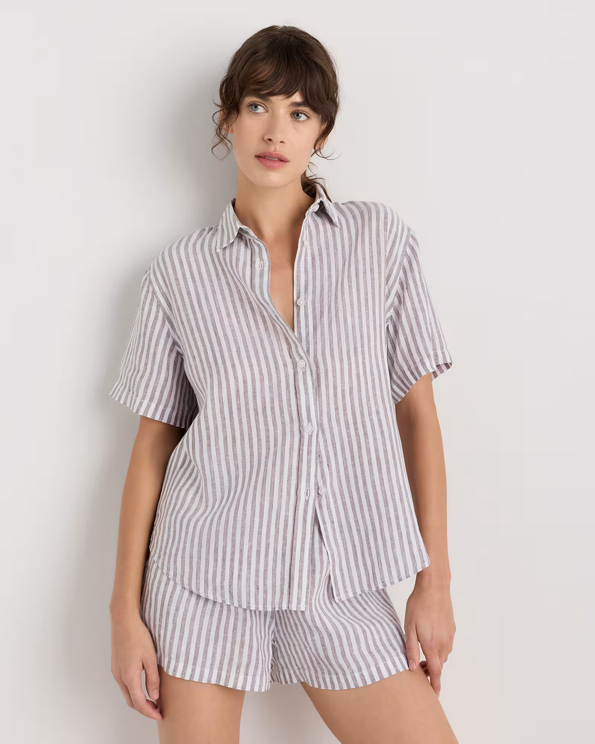 100% European Linen Shorts Pajama Set - US 3118
