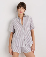 Taupe Brown Mariner Stripe