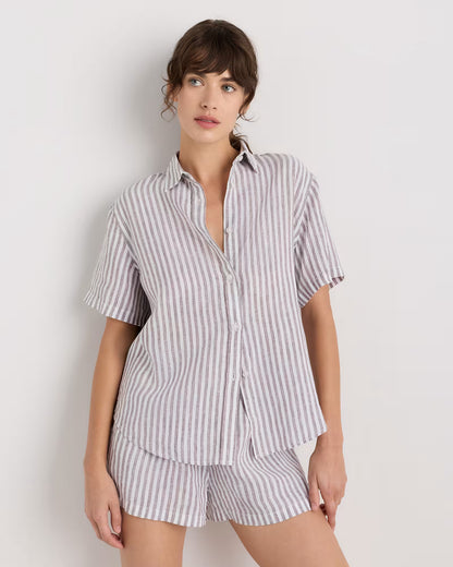 100% European Linen Shorts Pajama Set - US 3118