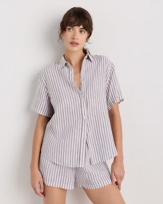 100% European Linen Shorts Pajama Set - US 3118