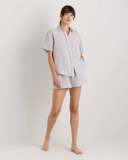 100% European Linen Shorts Pajama Set - US 3118