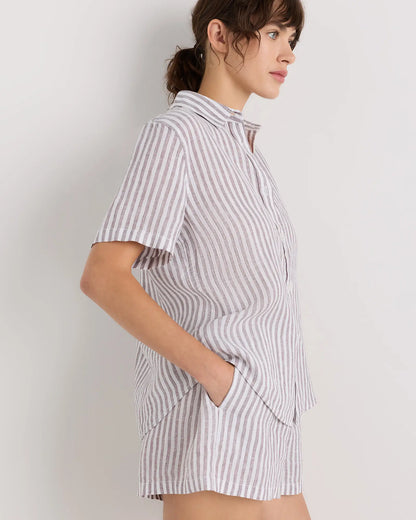 100% European Linen Shorts Pajama Set - US 3118