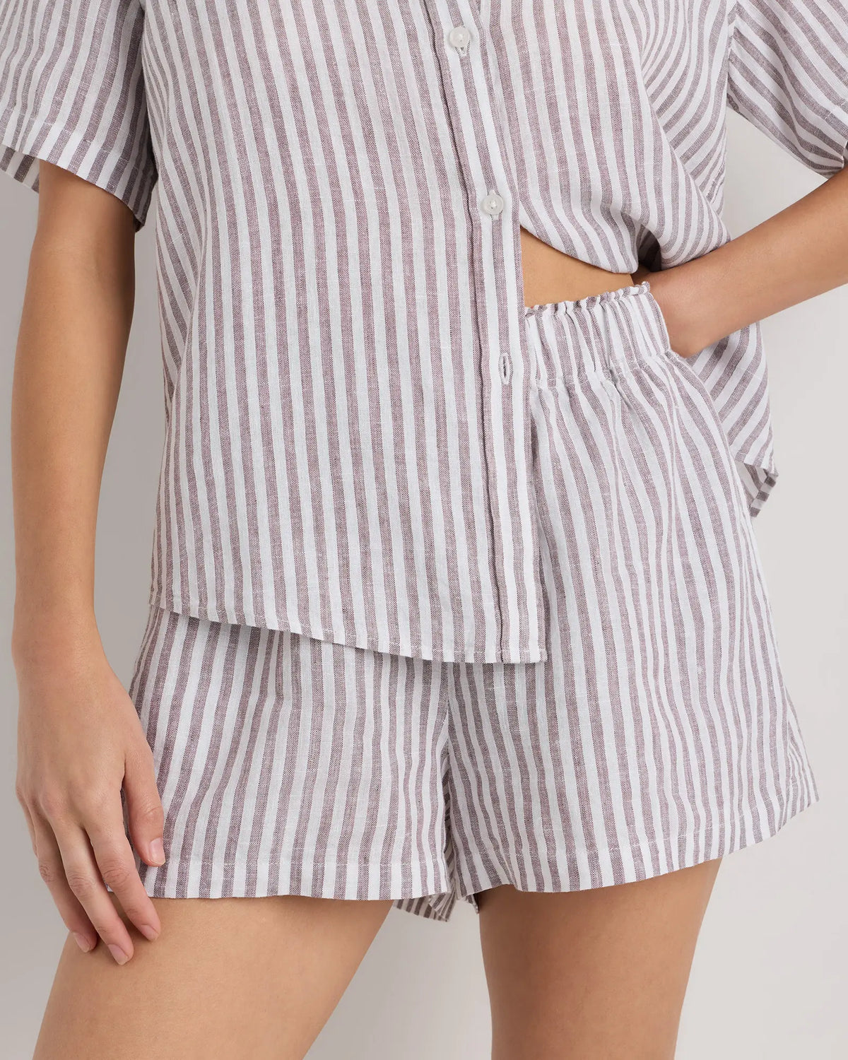 100% European Linen Shorts Pajama Set - US 3118