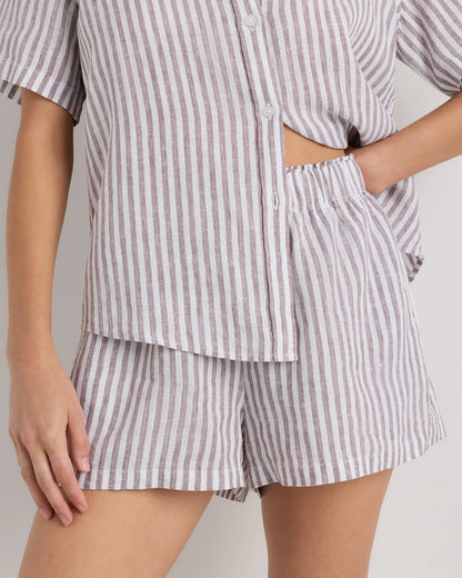 100% European Linen Shorts Pajama Set - US 3118