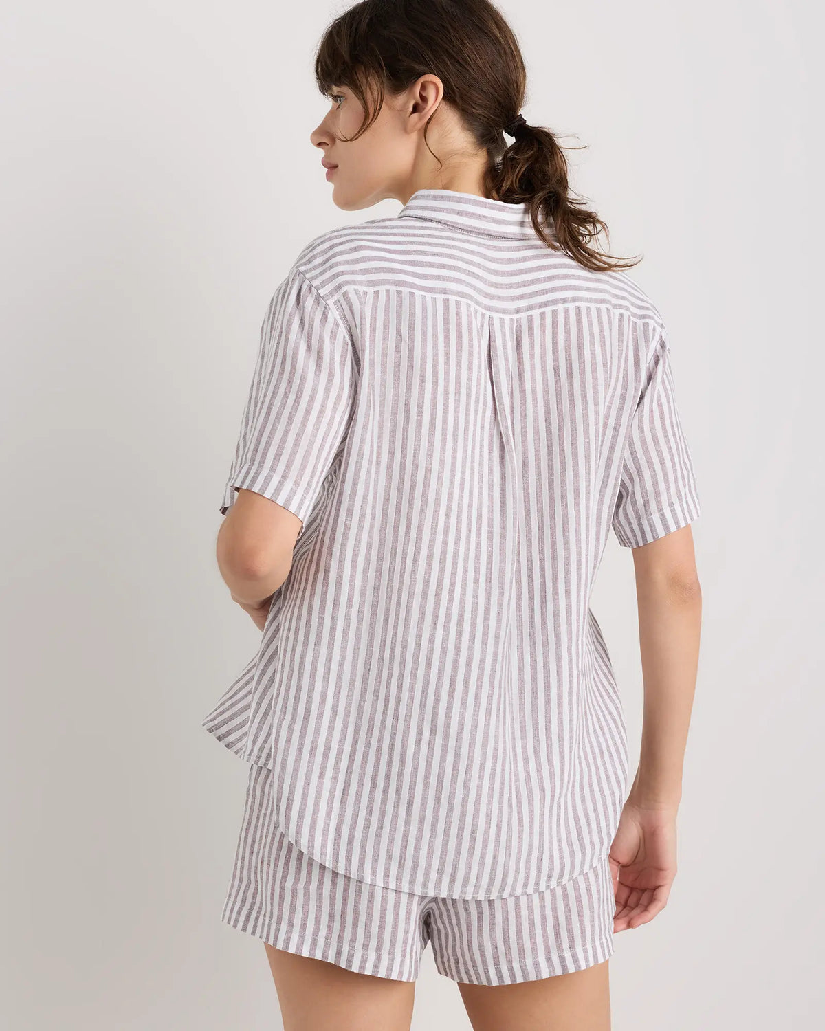 100% European Linen Shorts Pajama Set - US 3118