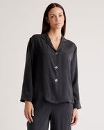 100% Washable Silk Pajama Long Sleeve Top - US 7338