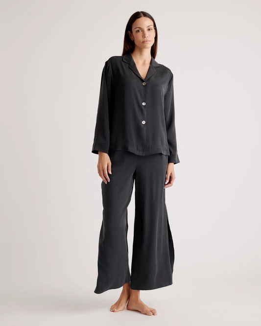 100% Washable Silk Pajama Long Sleeve Top - US 7338