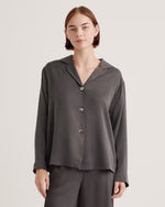 100% Washable Silk Pajama Long Sleeve Top - US 4134