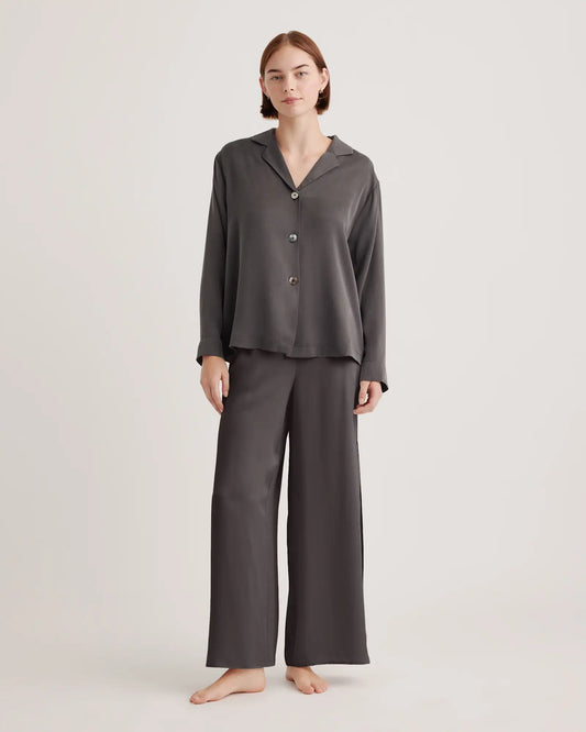 100% Washable Silk Pajama Long Sleeve Top - US 4134