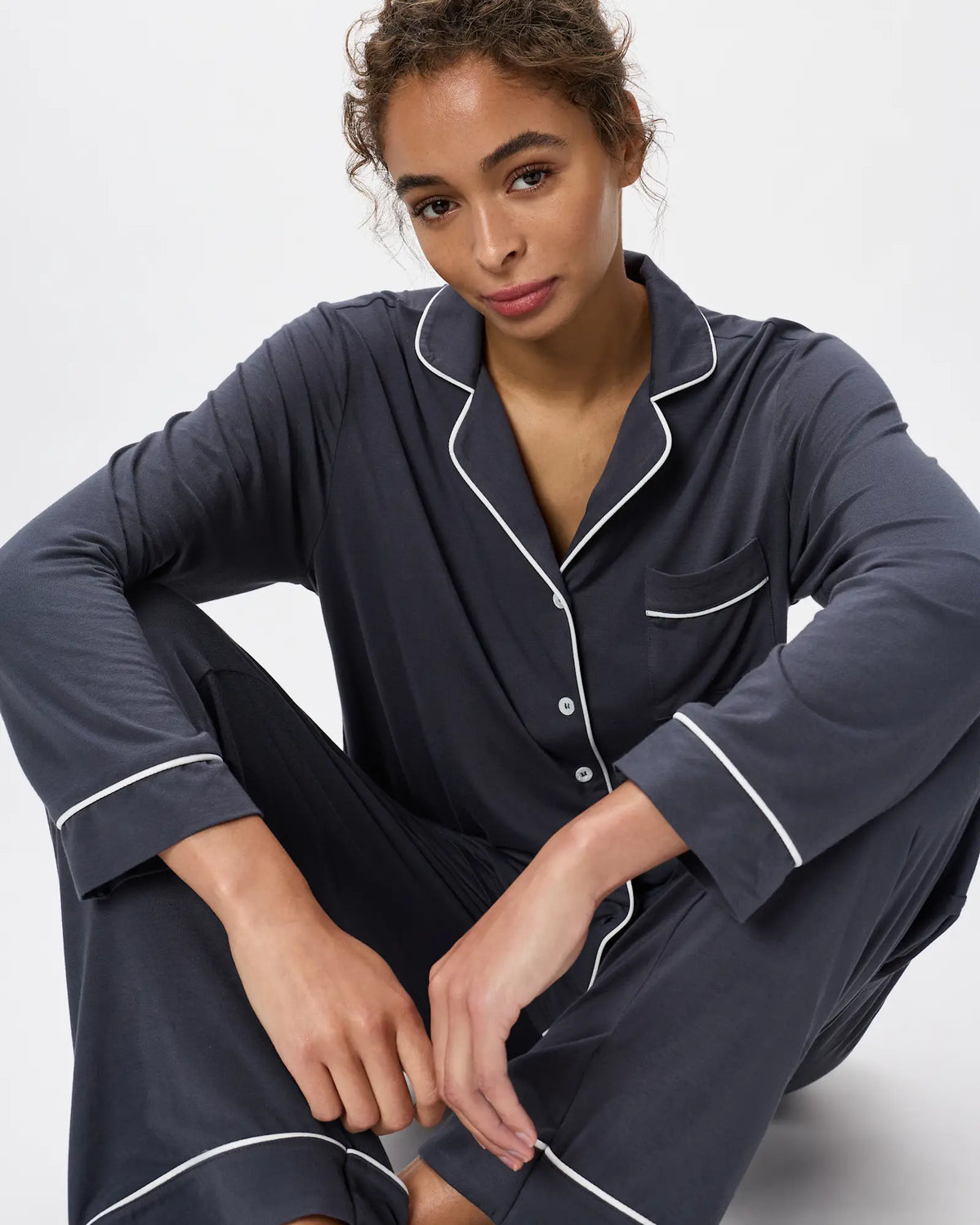 Bamboo Jersey Long Sleeve Pajama Set - US 1860