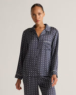 100% Washable Silk Satin Pajama Long Sleeve Top - US 5412