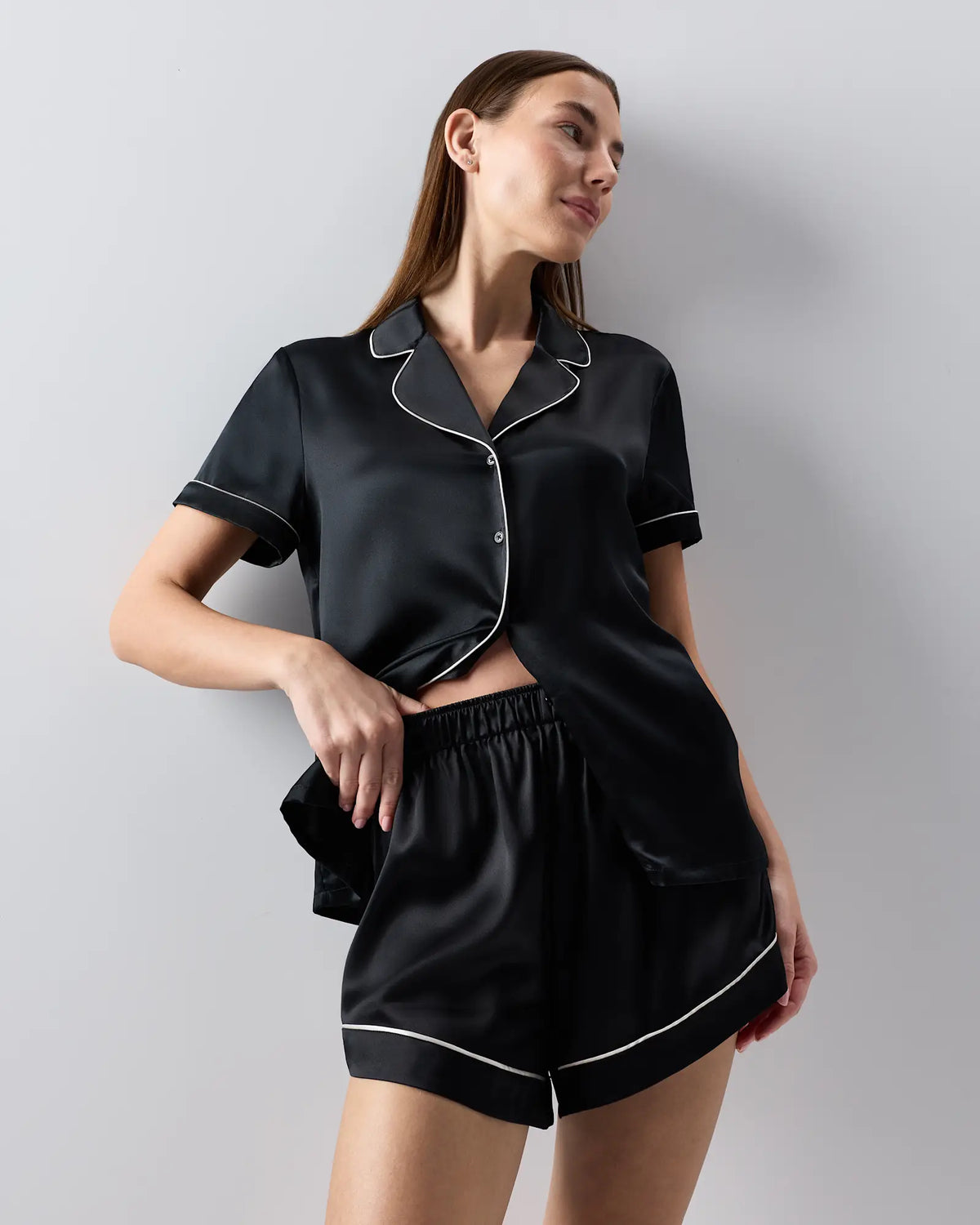100% Washable Silk Satin Pajama Shorts - US 6580