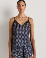 100% Washable Silk Satin Lace Cami Pajama Top - US 5443