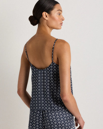 100% Washable Silk Satin Lace Cami Pajama Top - US 5443