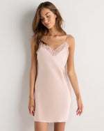 100% Washable Silk Satin Lace Chemise - US 9699