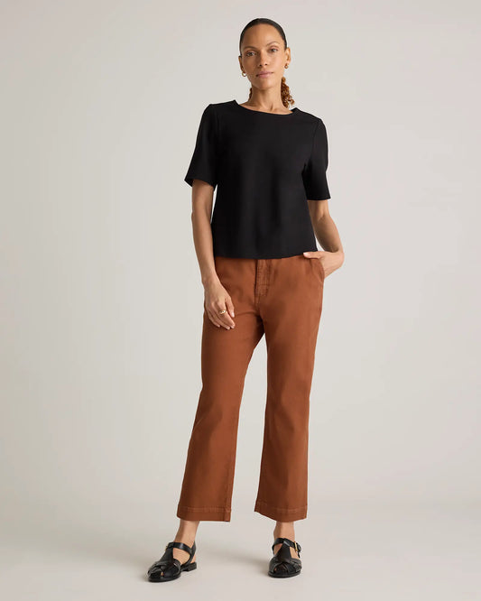 Ultra-Stretch Ponte Short Sleeve Top - US 2798