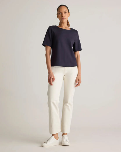Ultra-Stretch Ponte Short Sleeve Top - US 3739