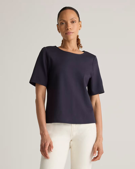 Ultra-Stretch Ponte Short Sleeve Top - US 3739