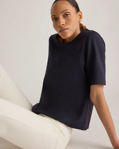 Ultra-Stretch Ponte Short Sleeve Top - US 3739