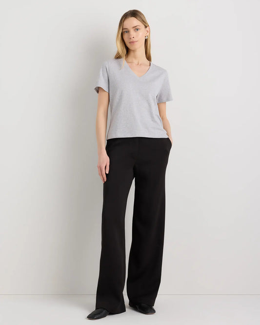 100% Organic Cotton Boxy V-Neck Tee - US 3019