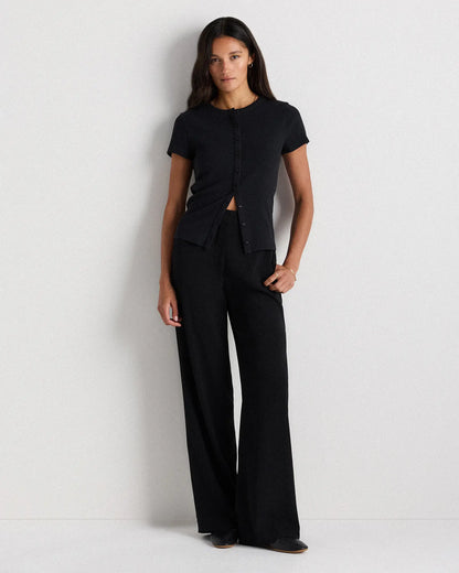Organic Cotton Micro-Rib Button Tee - US 3151