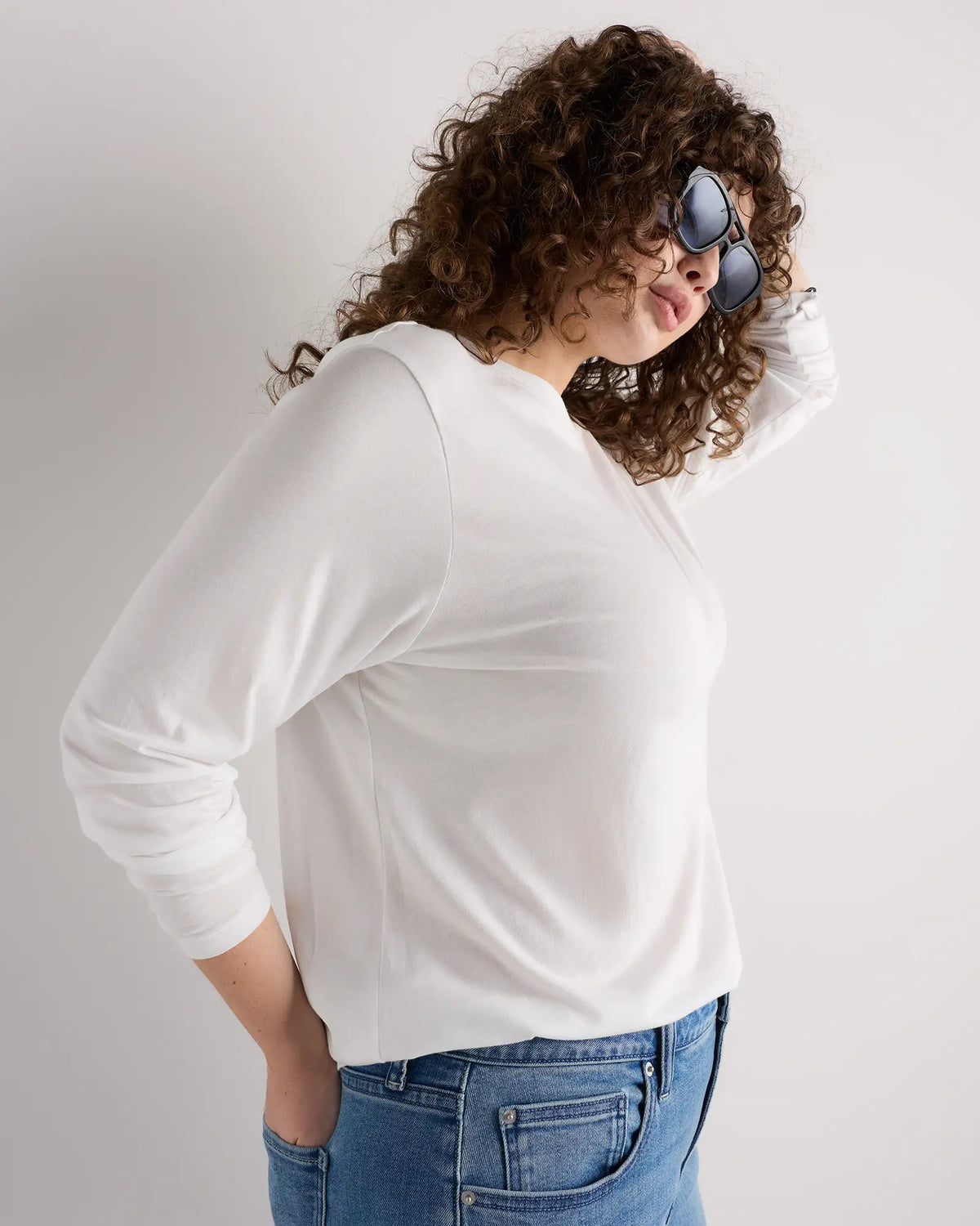 Cotton Modal Long Sleeve Tee - US 9409
