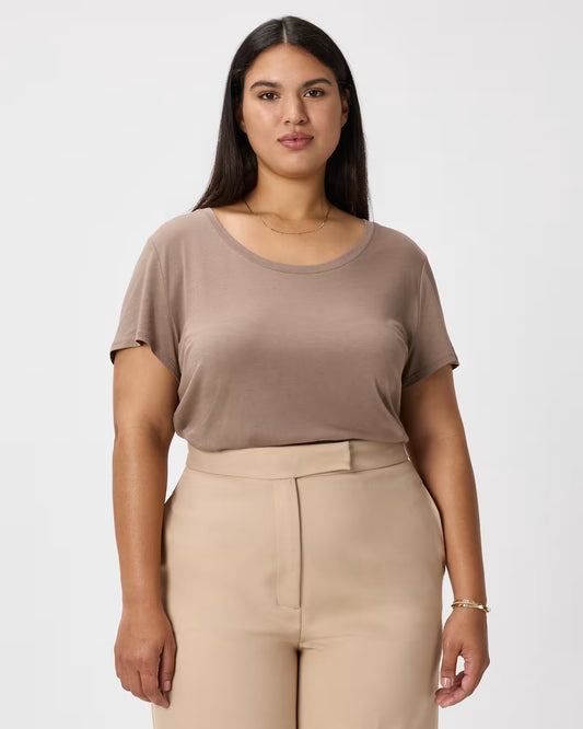 Cotton Modal Scoop Neck Tee - US 5490