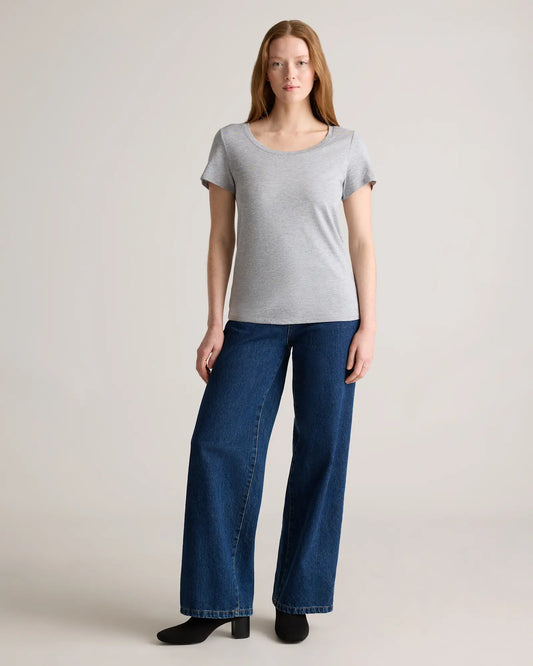 Cotton Modal Scoop Neck Tee - US 6967