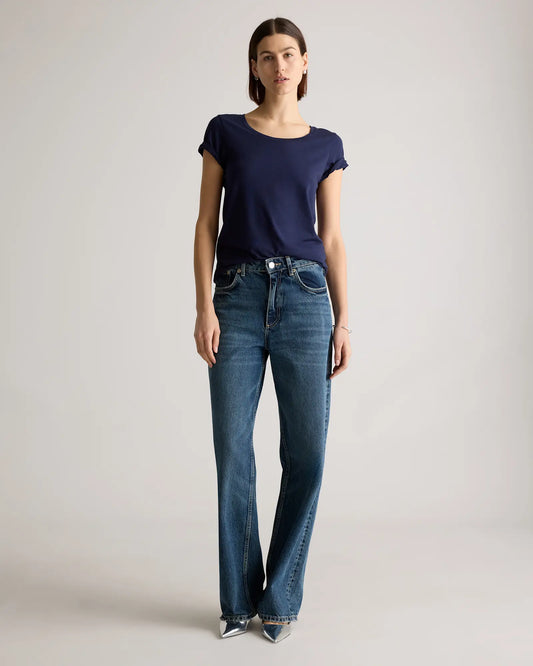 Cotton Modal Scoop Neck Tee - US 6348