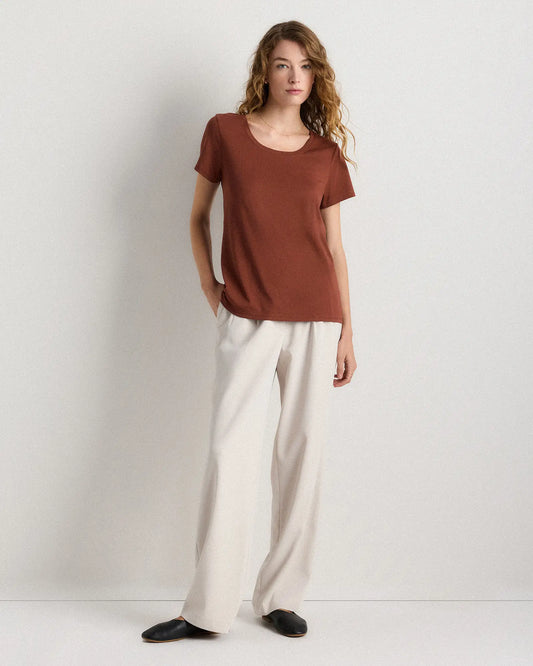 Cotton Modal Scoop Neck Tee - US 6566
