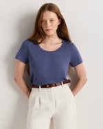 Cotton Modal Scoop Neck Tee - US 4619