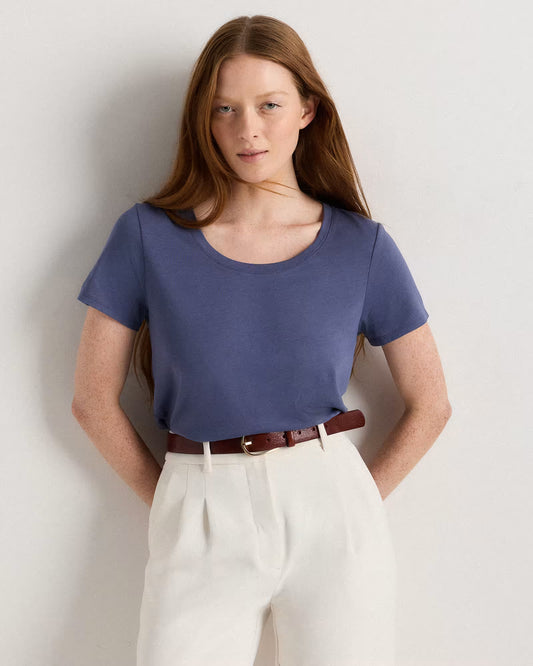 Cotton Modal Scoop Neck Tee - US 4619