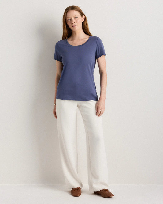 Cotton Modal Scoop Neck Tee - US 4619