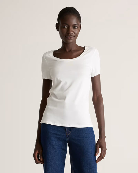 Cotton Modal Scoop Neck Tee - US 1687