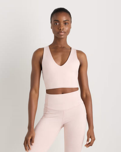 Ultra-Soft V-Neck Cropped Tank - US 2336