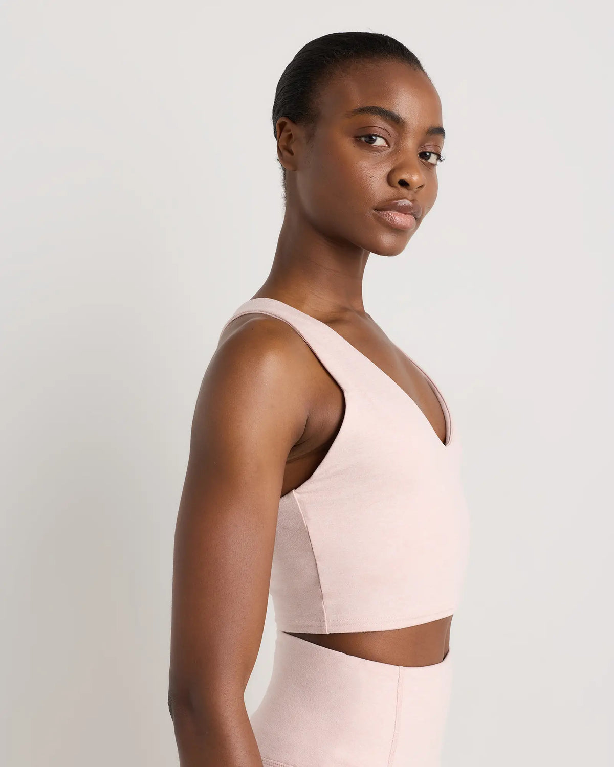 Ultra-Soft V-Neck Cropped Tank - US 2336