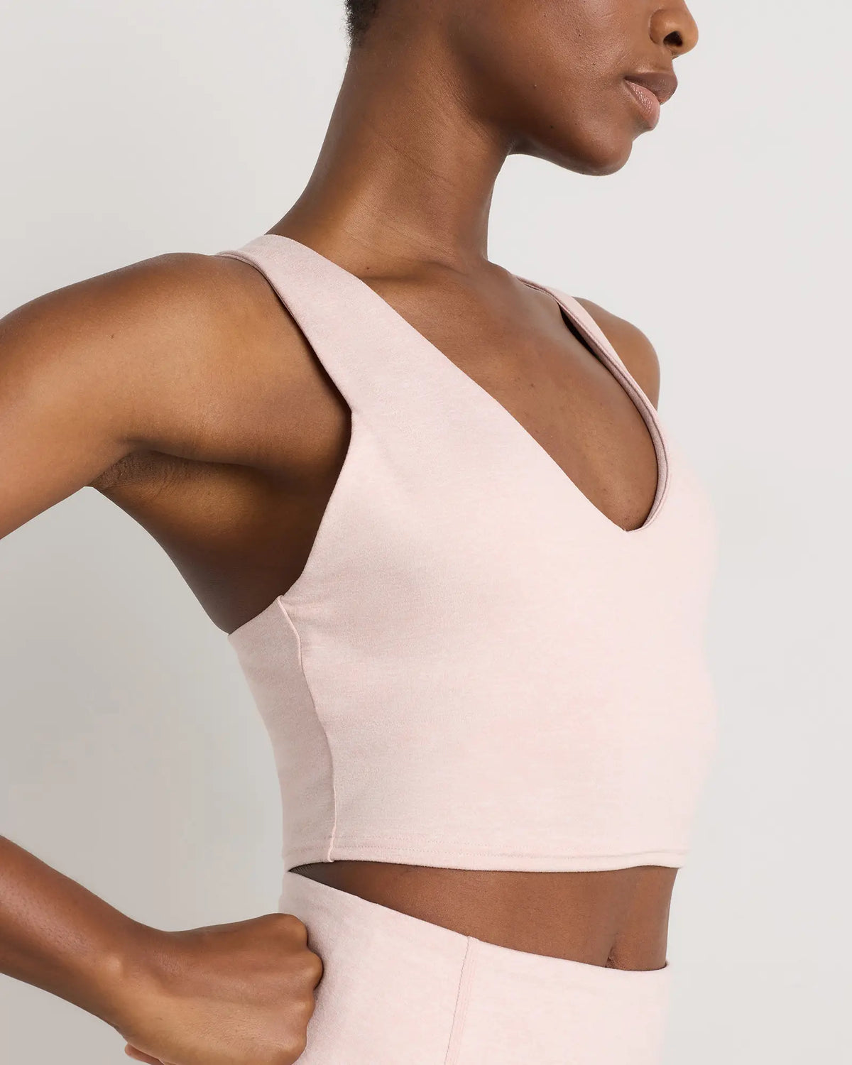 Ultra-Soft V-Neck Cropped Tank - US 2336