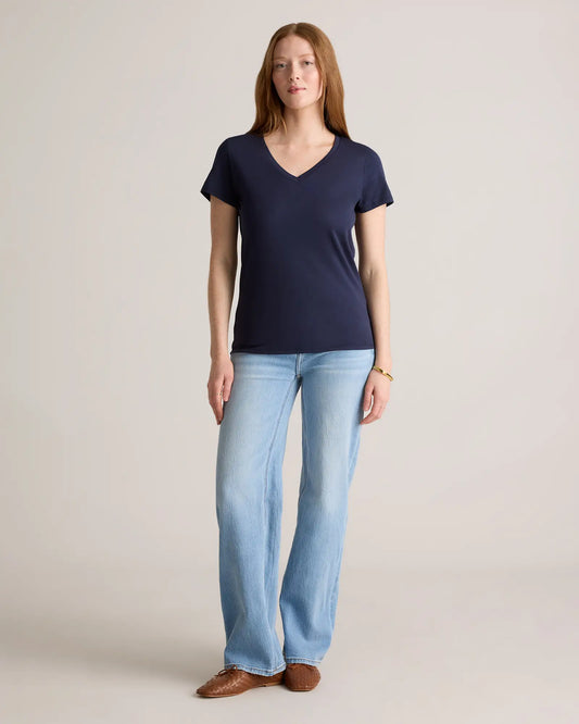 Cotton Modal V-Neck Tee - US 0865