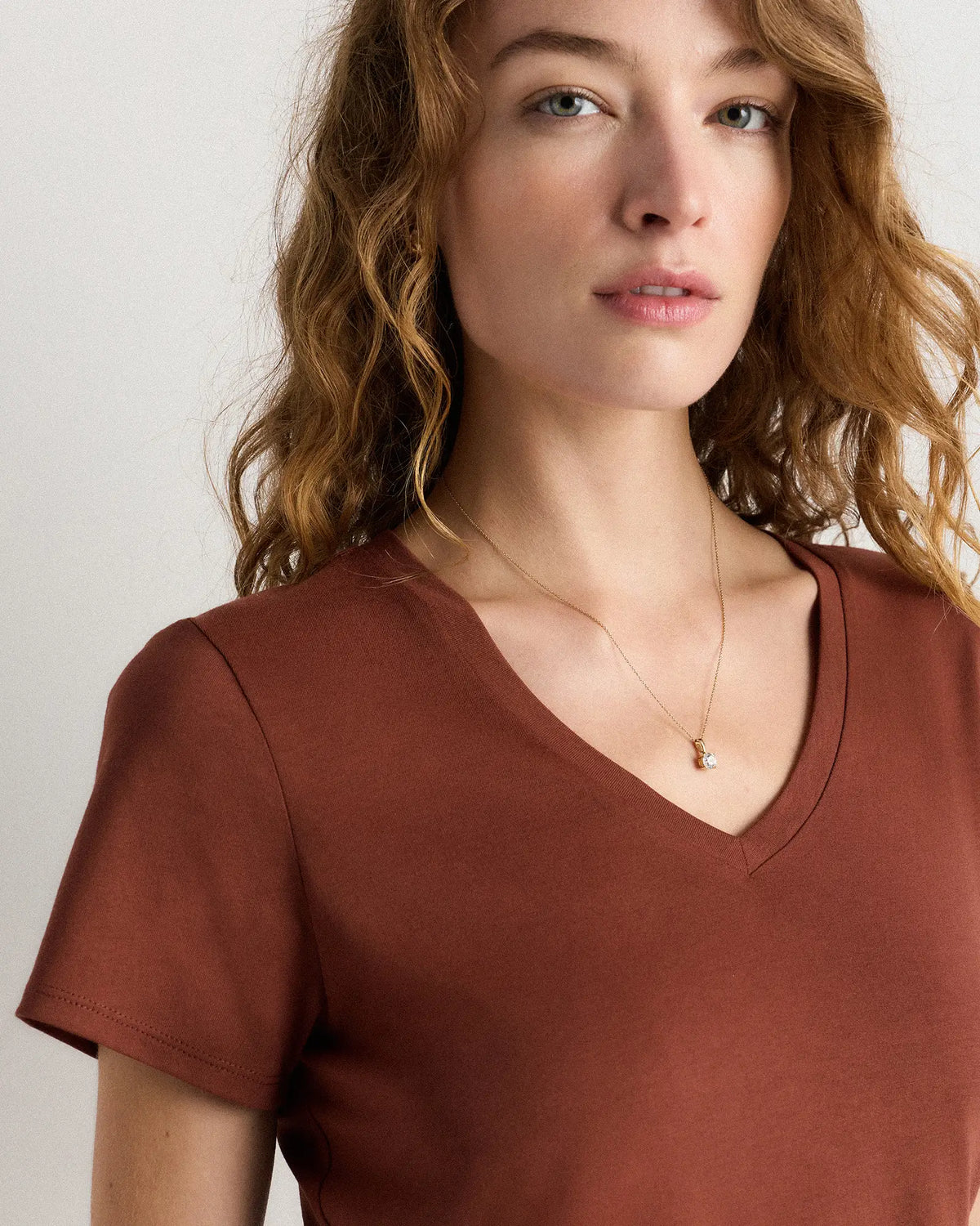 Cotton Modal V-Neck Tee - US 0502