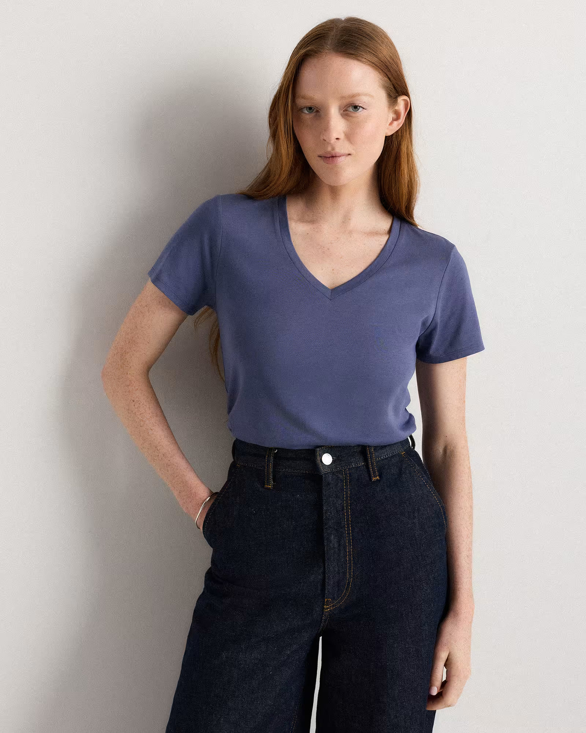 Cotton Modal V-Neck Tee - US 1097