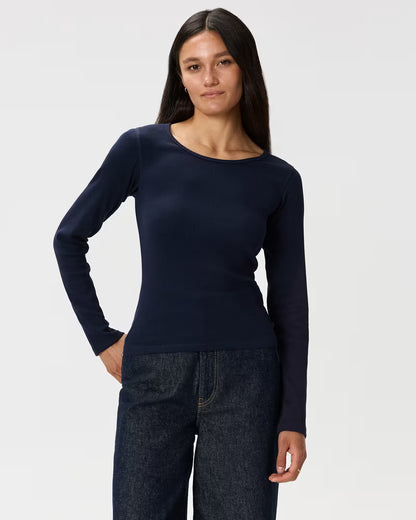 Organic Cotton Micro-Rib Long Sleeve Tee - US 8748