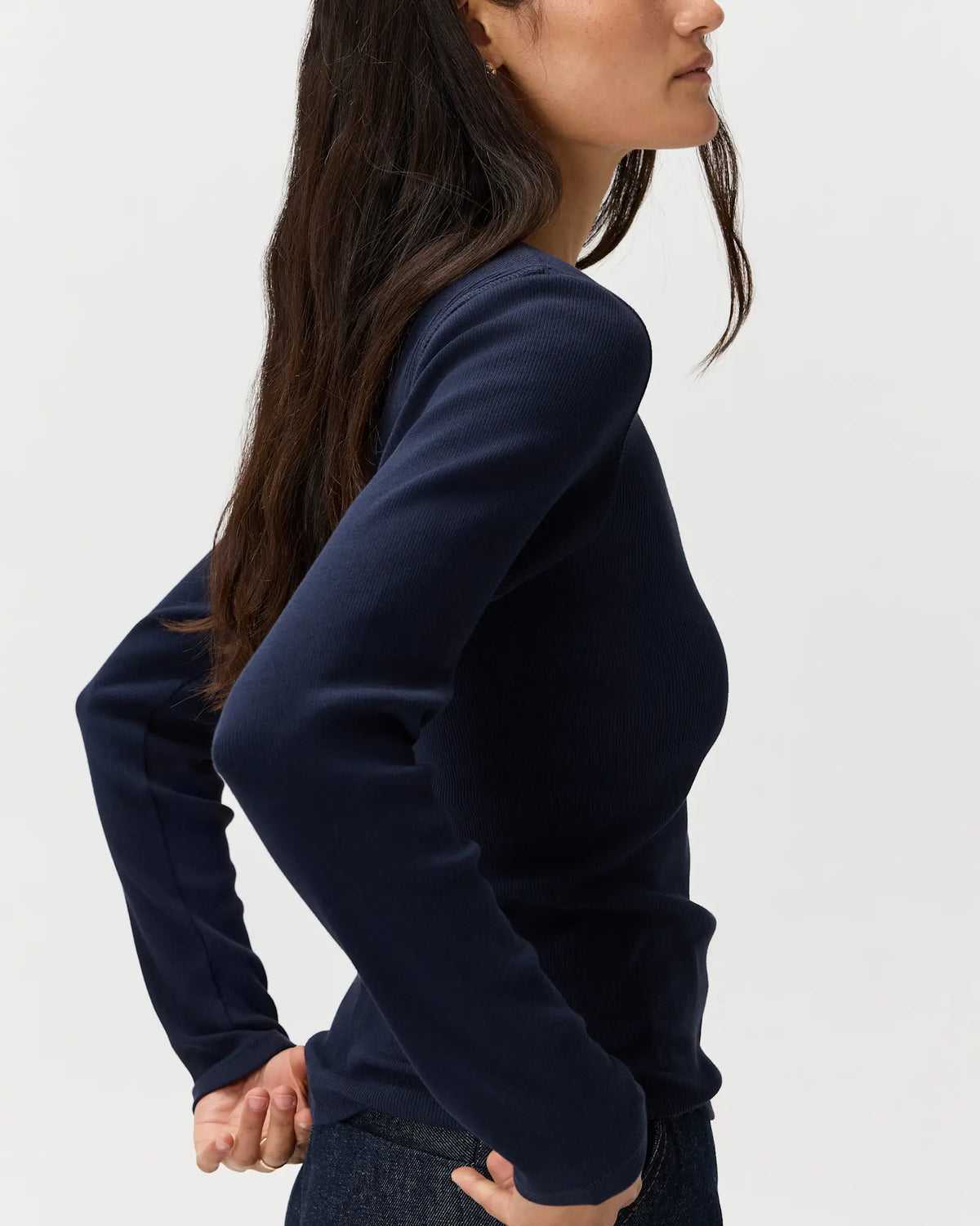 Organic Cotton Micro-Rib Long Sleeve Tee - US 8748